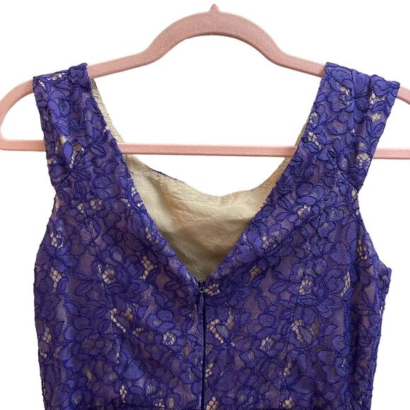 Shoshanna Purple Lace Sleeveless Dress - Picture 4 of 10